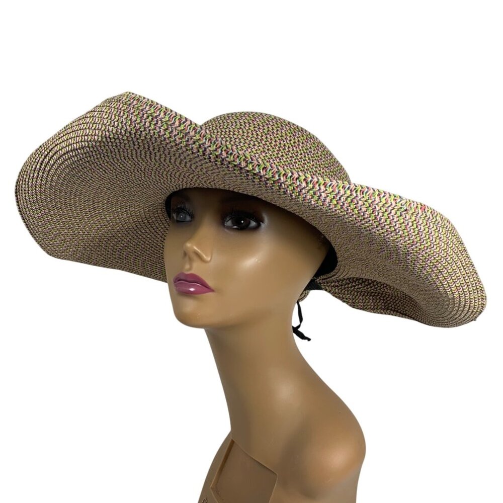 San Diego Hat Co. Womens Multicolor Wide 5.75" Brim Floppy Sun Hat SZ OS